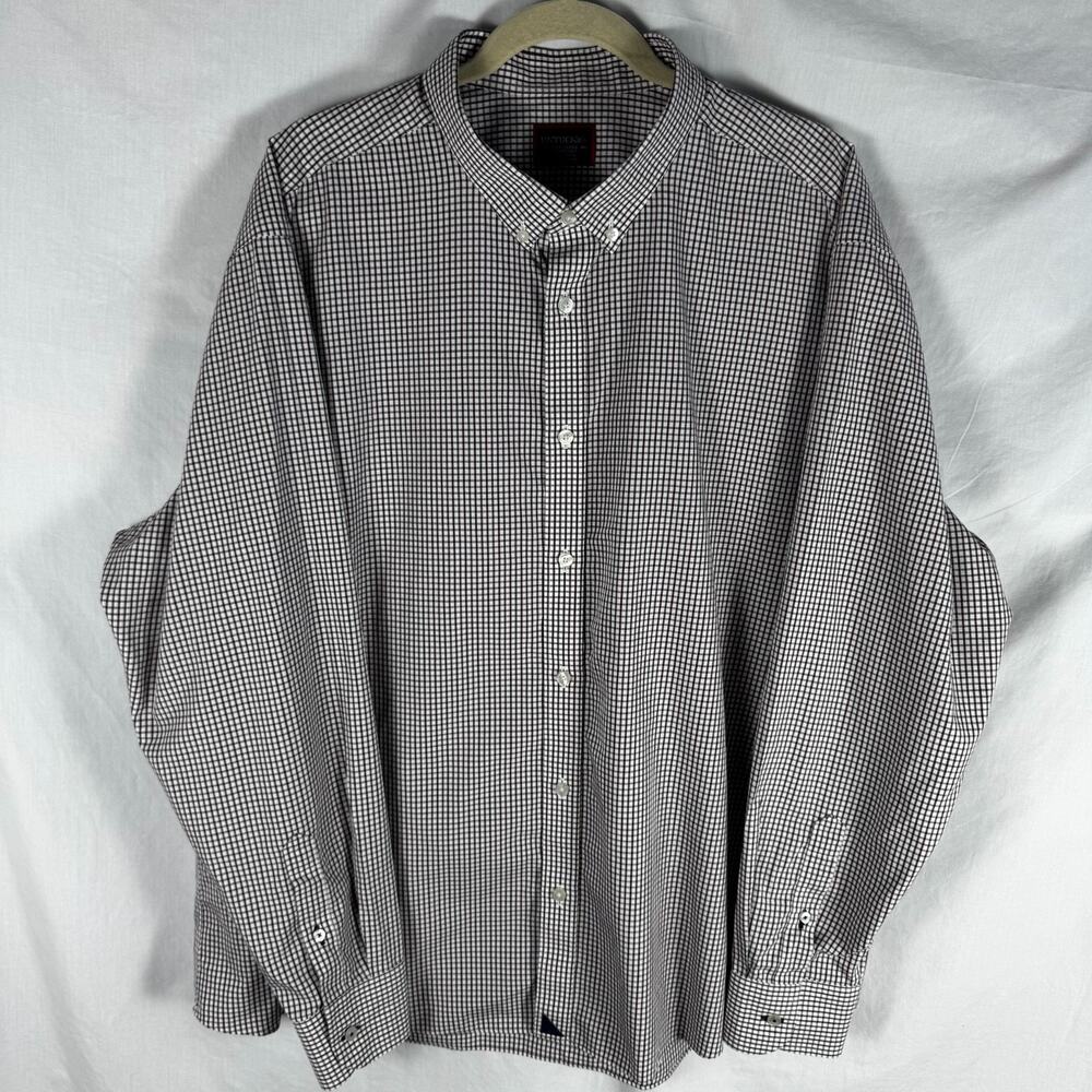 Untuckit Shirt Mens 3XL (XXXL)Green & Red Check Wrinkle Free Long Sleeve Stretch